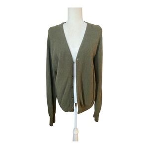 Billy Casper By Revere Olive Green Mohair Grunge Cardigan Leather Elbow Patch